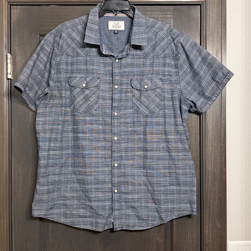 Flag & Anthem Casual Button Down Shirt Men's 2XL